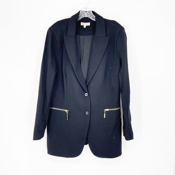 Two Button Closure Black Blazer Size Large - Picture 1 of 9